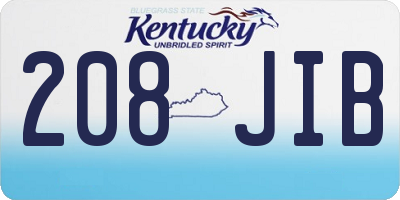 KY license plate 208JIB