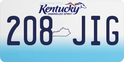 KY license plate 208JIG
