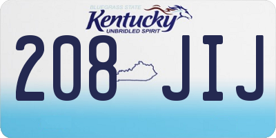 KY license plate 208JIJ