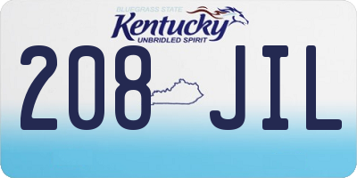 KY license plate 208JIL