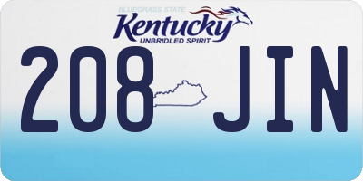 KY license plate 208JIN