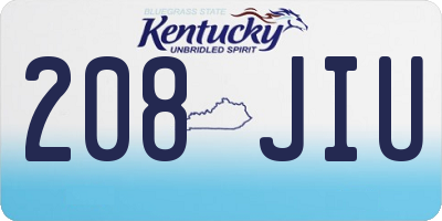 KY license plate 208JIU