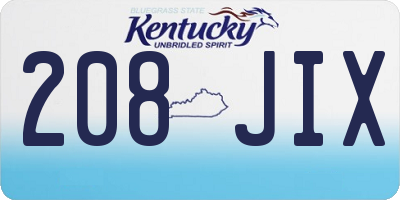 KY license plate 208JIX