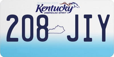 KY license plate 208JIY