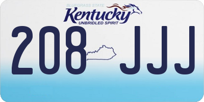 KY license plate 208JJJ
