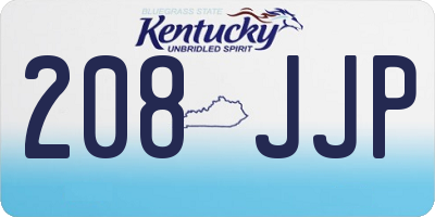 KY license plate 208JJP