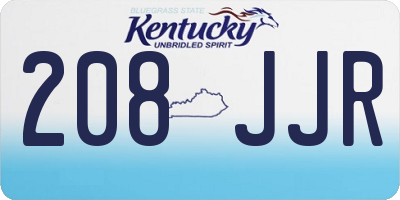 KY license plate 208JJR