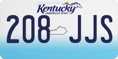 KY license plate 208JJS