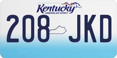 KY license plate 208JKD