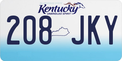 KY license plate 208JKY