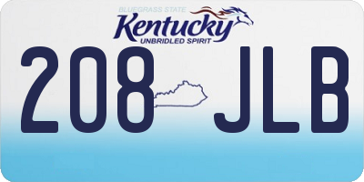 KY license plate 208JLB