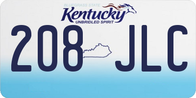 KY license plate 208JLC