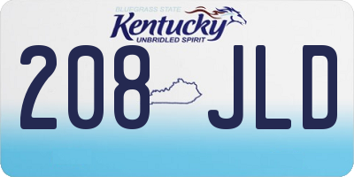 KY license plate 208JLD