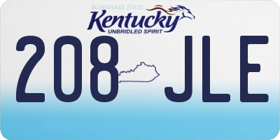 KY license plate 208JLE