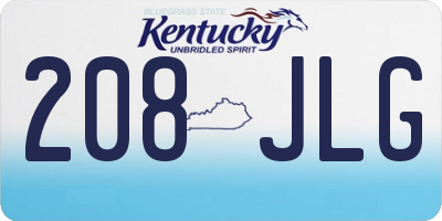 KY license plate 208JLG
