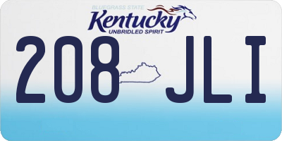 KY license plate 208JLI