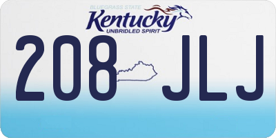 KY license plate 208JLJ