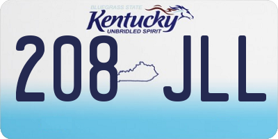 KY license plate 208JLL