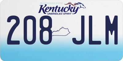 KY license plate 208JLM