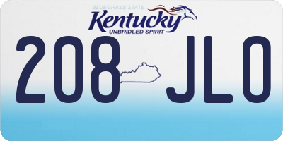 KY license plate 208JLO
