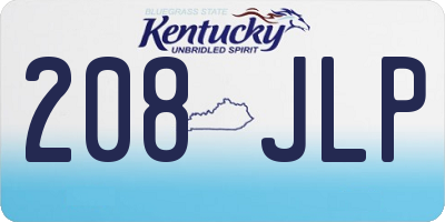 KY license plate 208JLP