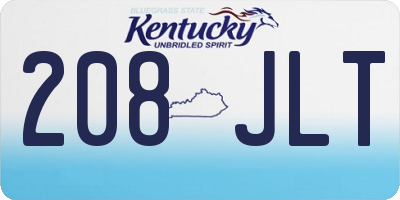 KY license plate 208JLT
