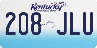 KY license plate 208JLU