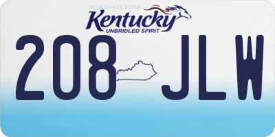 KY license plate 208JLW