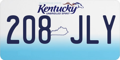KY license plate 208JLY