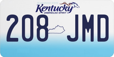KY license plate 208JMD