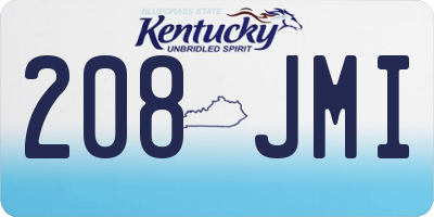 KY license plate 208JMI