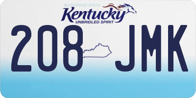 KY license plate 208JMK