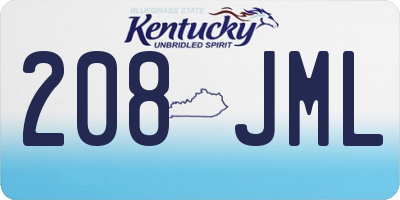 KY license plate 208JML