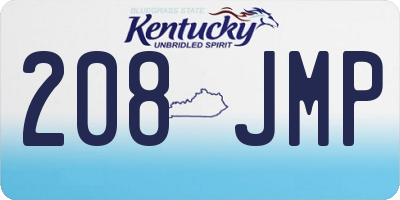 KY license plate 208JMP