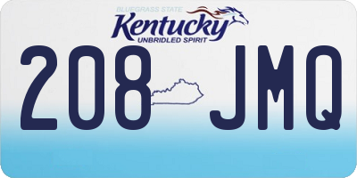 KY license plate 208JMQ