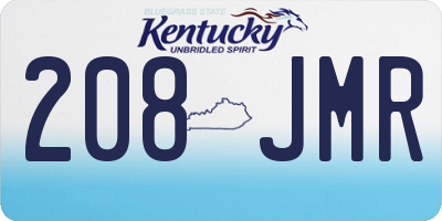 KY license plate 208JMR