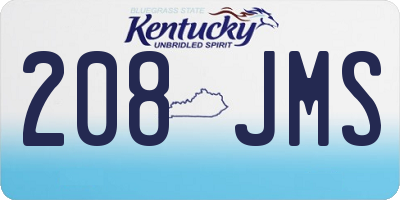 KY license plate 208JMS