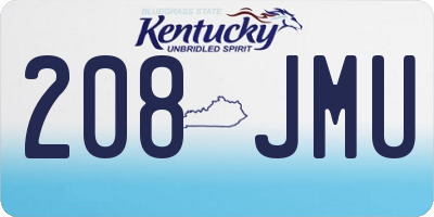 KY license plate 208JMU