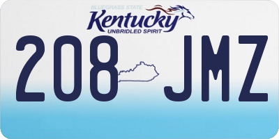 KY license plate 208JMZ