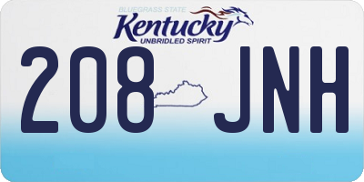 KY license plate 208JNH