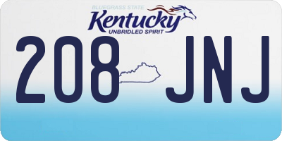 KY license plate 208JNJ