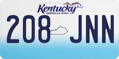 KY license plate 208JNN