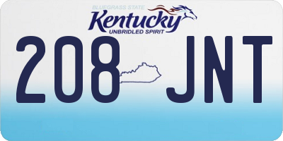 KY license plate 208JNT
