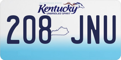 KY license plate 208JNU