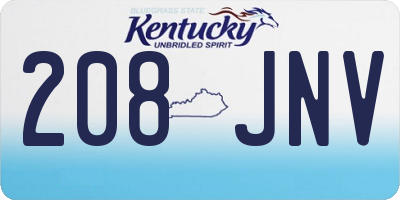 KY license plate 208JNV