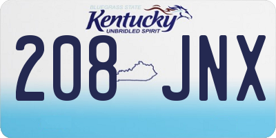 KY license plate 208JNX