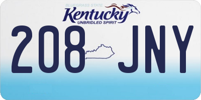 KY license plate 208JNY