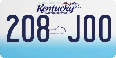 KY license plate 208JOO