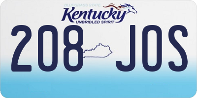 KY license plate 208JOS