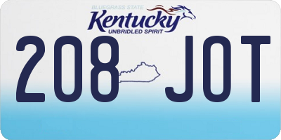 KY license plate 208JOT